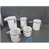 Image 6 : Assortment of Kitchen Top (5) Cannisters (Different Sized)