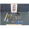 Image 1 : Assortment Of Carpentry Book, Vintage Tools, Lock, Razor Blade & Holder, etc.