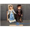 Image 1 : (2) Porcelain Dolls On Stands