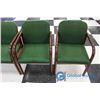 Image 2 : Wooden Chairs w/Green Cushions