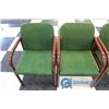 Image 3 : Wooden Chairs w/Green Cushions