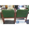 Image 5 : Wooden Chairs w/Green Cushions