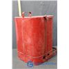 Image 5 : Vintage Red Metal Foot Peddle Waste Can