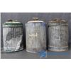 Image 5 : (3) Large Gavanized Gas Cans