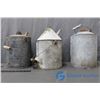 Image 3 : (3) Gavanized Gas Cans