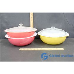 (3) Pyrex Casserole Dishes (2 w/Lids)