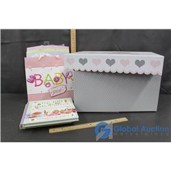 Decorative Gift Box, Gift Bags & (3) Baby Recipe Books