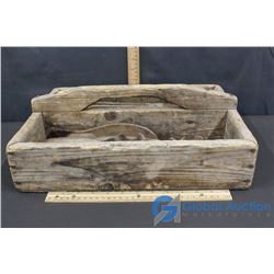 Vintage Wooden Toolbox w/Cast Iron Pieces & Shoe Forms