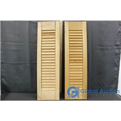 Pair of Wooden Shutters (29"x8")
