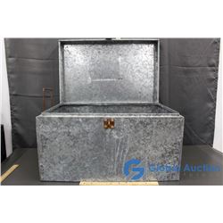 Metal Cooler w/Misc Kitchen Related