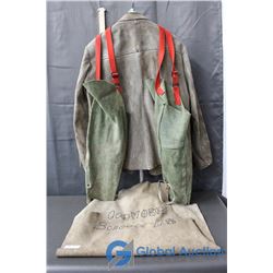 Leather Welding Jacket (size 44), Apron and Arm Protectors