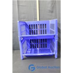 2 Blue Stacking Storage Baskets