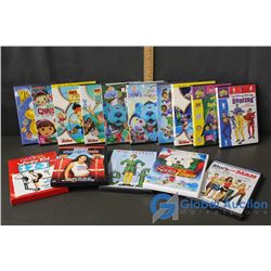 (15) Kids DVD's inc. Blue's Room, The Wiggles, Elf, What a Girl Wants etc.