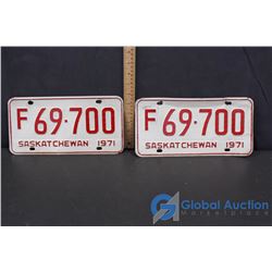 Pair of Matching 1971 Farm License Plates