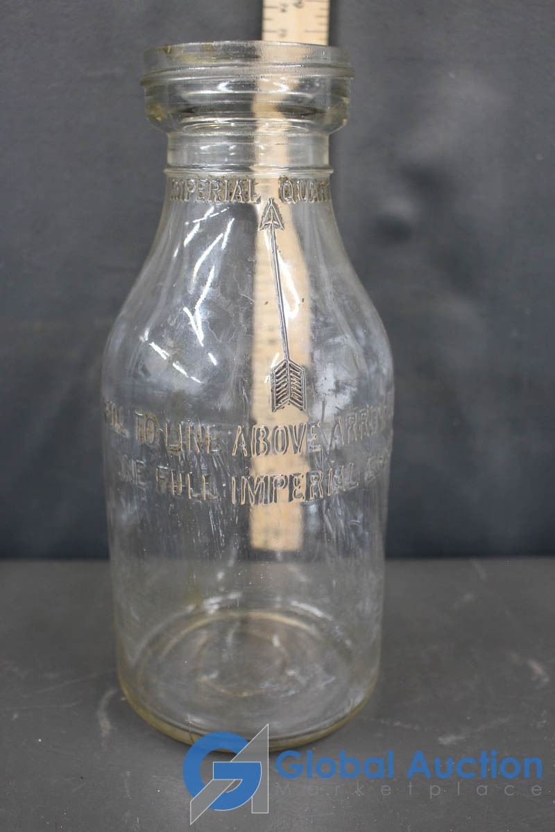 Vintage Imperial Glass Motor Oil Jar & Dispenser