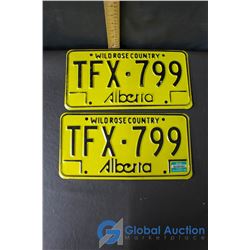 Wild Rose Country Matching Pair of Alberta Licence Plates