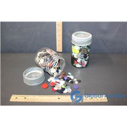 (2) Jars of Vintage Buttons