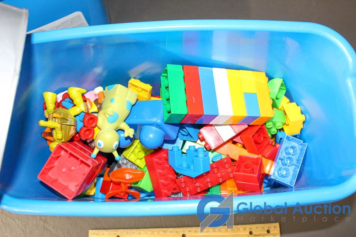 Mega Blocks Container (2) Mega Blocks Containers Filled with Blocks & Toys