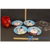 Image 1 : Christmas Plates, Glass Pot Lid & Vase