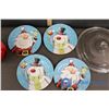 Image 2 : Christmas Plates, Glass Pot Lid & Vase