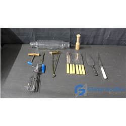 Butter Knives (6), Egg Beater, Cake Knife and Server, etc.