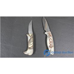 2 Bone Handled Hunting Knives