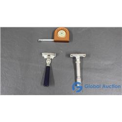 2 Vintage Razors and Small Measuring Tape
