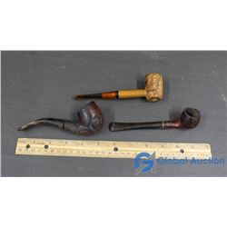 3 Vintage Smoking Pipes