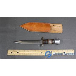 Hunting Knife w/Leather Scabbard