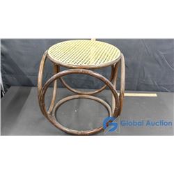 Wicker and Wooden Foot Rest