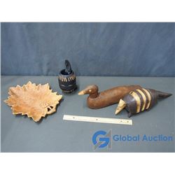 Wooden Decor - Duck, Armadillo, Pine Apple, etc.