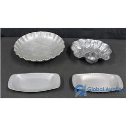 4 Metal Serving Platters