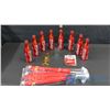 Image 1 : 8 Coca Cola Collector Bottles, 3 Car Flags, Mini Glass, Thermometer & Magnets