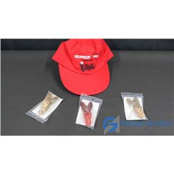 Number 7 INC.Ball Cap & 3 Hand Crafted Fishing Lures