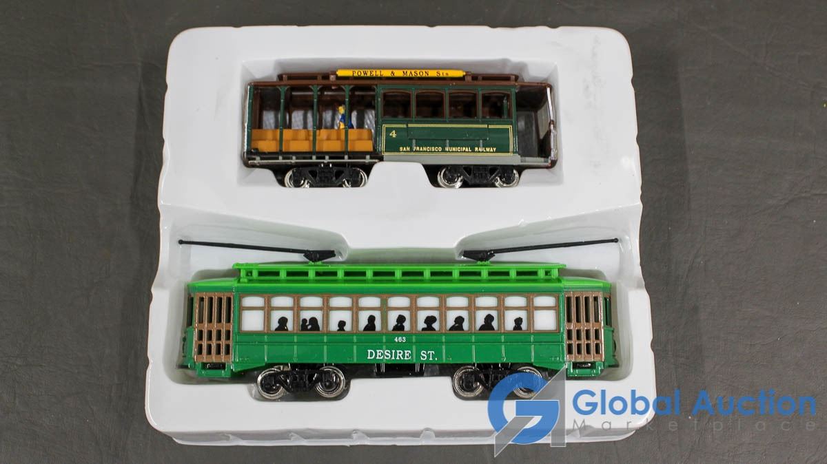 Vintage Model Toy Train & Box Of Classic Streetcars