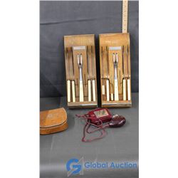 2 Wear-Ever Knife Sets (Incomplete) & Vintage Philips Shaver