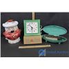 Image 1 : Hand Sewing Singer Machine, Cookie Jar, & 2-way Electric Clock
