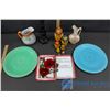 Image 1 : Assortment Of Ceramic Plates, Vases, Nesting Doll, Glass Decor, Etc.
