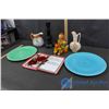 Image 3 : Assortment Of Ceramic Plates, Vases, Nesting Doll, Glass Decor, Etc.