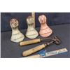 Image 1 : Vintage Hand Operated Sheep Shears & (3) Claw Feets for Claw Foot Tub