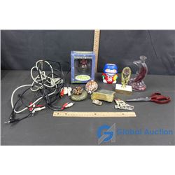 John Deere and Friends Hanging Ornament, Decorative Rocks, Misc. Cables, etc.