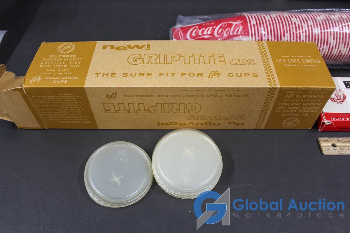 Sleeve of Coke Cups W/ Lily Griptite Lids, Target Board and Cribbage Board