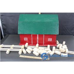 Wooden Toy Barn With Wooden Fences