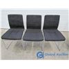 Image 1 : 3 Black Fabric & Chrome Chairs (BID PRICE IS TIMES 3)