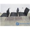 Image 2 : 3 Black Fabric & Chrome Chairs (BID PRICE IS TIMES 3)