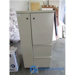 Black & Biege Metal Cabinet with Lock & Key