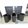 Image 1 : Set of 5 Black Garbage Cans