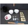Image 1 : Set Of Tea Cups, Set of Coasters, Jam Knifes, Small Plate, & Hand One-Cup Coffee Filter