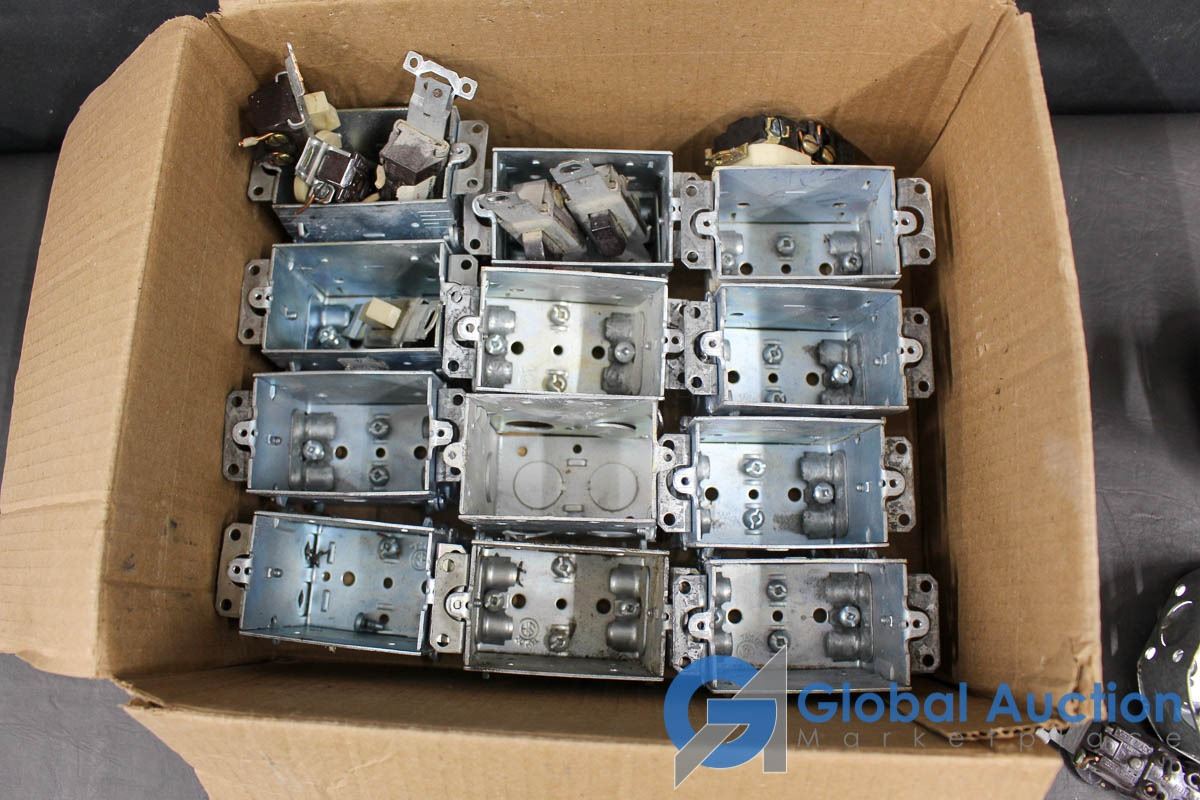 Assorted Electrical Boxes with Plugin & Light Switches