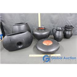 6 Piece Black Pottery (House Decor)